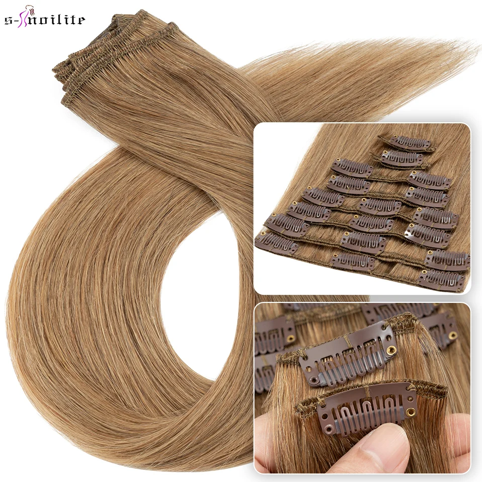 Seamless Clip In Hair Extensions Human Hair - S-noilite extensões de cabelo natural 50-80g