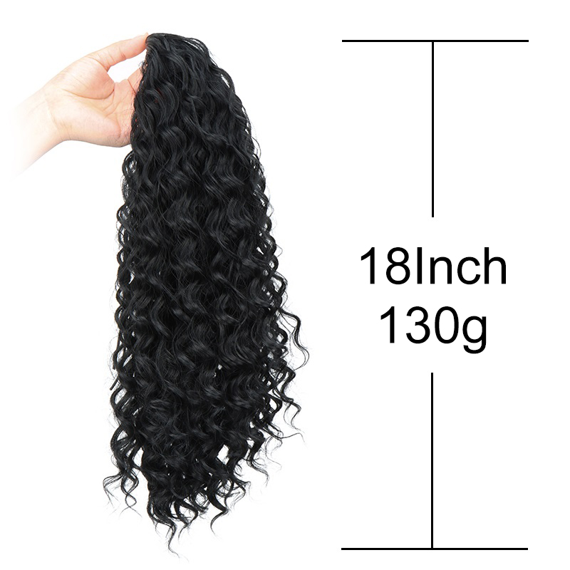 Sintético 18 Polegada longo ki - Drawstring Afro Curly Puff Ponytail avaliação e preço