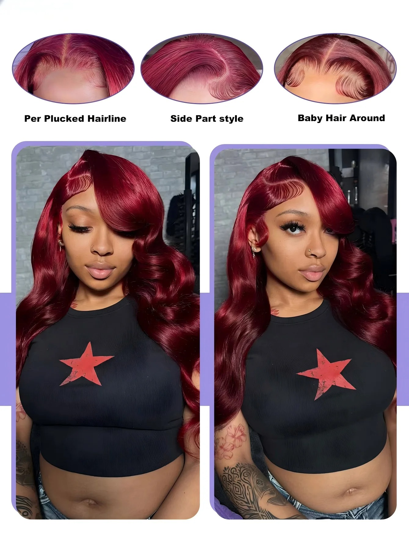 Peruca com frente de renda, co - Human Hair Wigs avaliação e preço