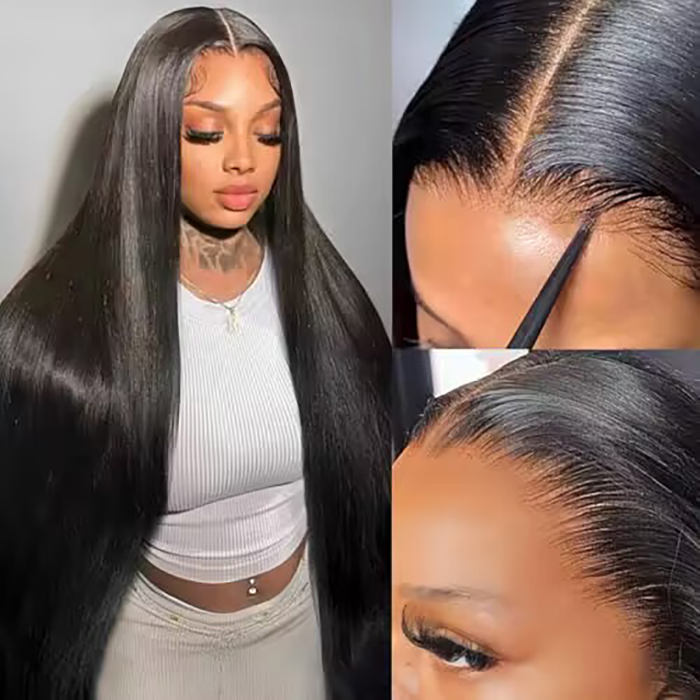 Peruca com frente de renda tra - Human Hair Wigs avaliação e preço