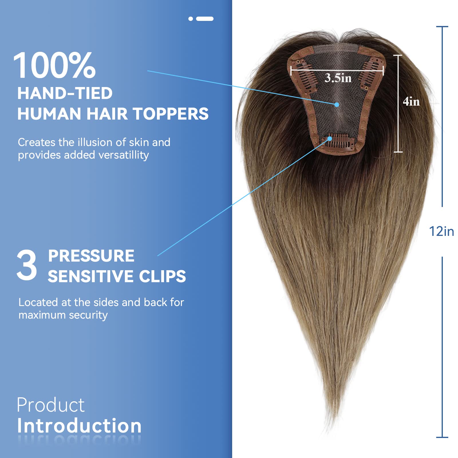 12 Polegada marrom claro ombre - Seamless Clip In Hair Extensions Human Hair avaliação e preço